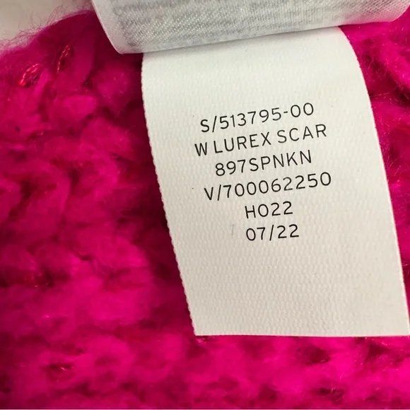 NWT Gap Scarf Shine Fushia Pink Soft Rib Knit Sequin OS - Picture 6 of 12
